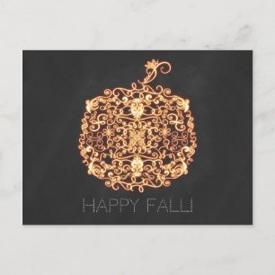 Filigree Orange Glows Pumpkin Herbstfall Postkarte