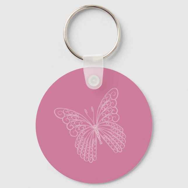 Filigree Schmetterlingskette in Rosa Schlüsselanhänger (Vorderseite)