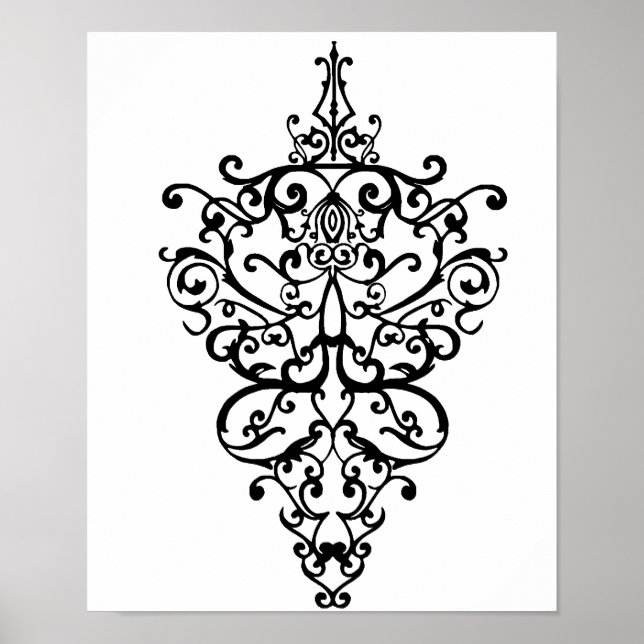 Filigree schwarz poster (Vorne)