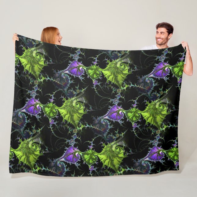 Filigree Spiral Fraktal - Nahtloses Muster 1 Fleecedecke (Beispiel)