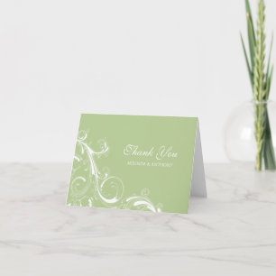 Filigree Swirl Greenery Dankeskarte