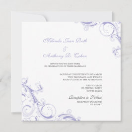 Filigree Swirl Lavender Einladung
