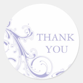 Filigree Swirl Lavender Vielen Dank Runder Aufkleber