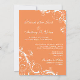 Filigree Swirl Orange Einladung