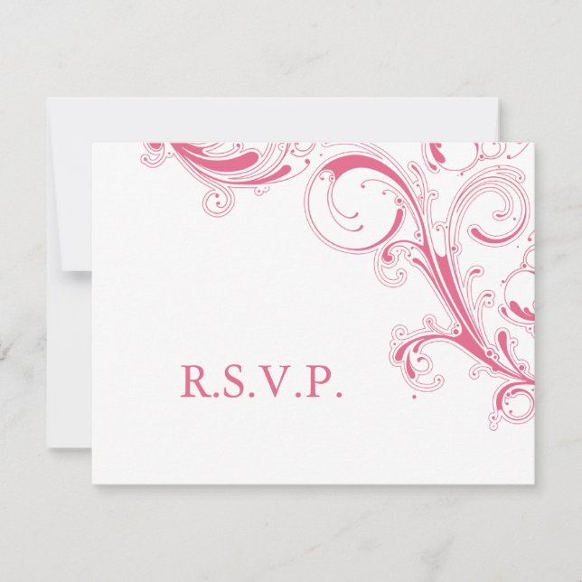Filigree Swirl Pink UAWG RSVP Karte (Vorderseite)