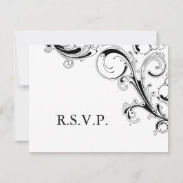 Filigree Swirl Schwarzweiß-UAWG RSVP Karte