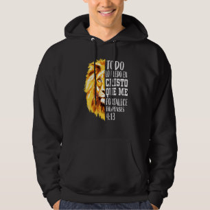 Filipenses 4 13 Männer Christlich Verse Lion Judah Hoodie