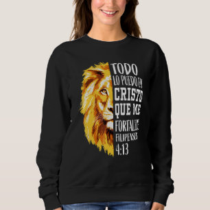 Filipenses 4 13 Männer Christlich Verse Lion Judah Sweatshirt
