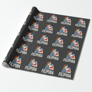 Filipina Foman Girl Philippines Flag Geschenkpapier