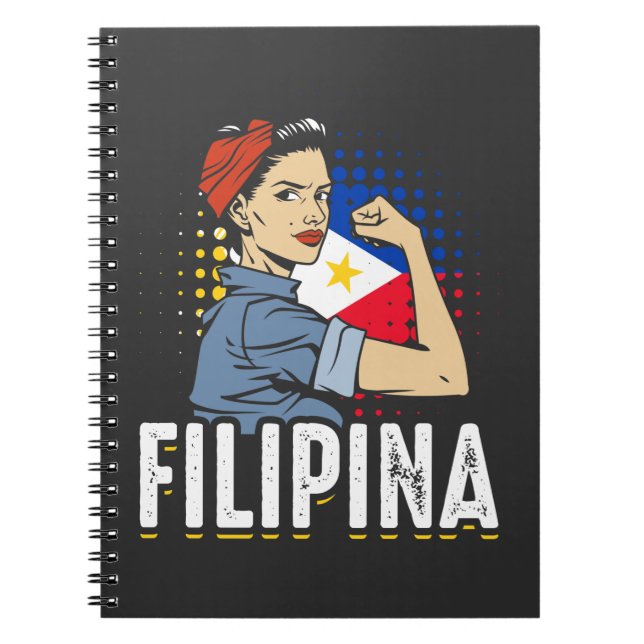 Filipina Foman Girl Philippines Flag Notizblock (Vorderseite)