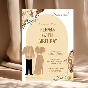 Filipiniana Atteinte Anniversaire Invitation Filip