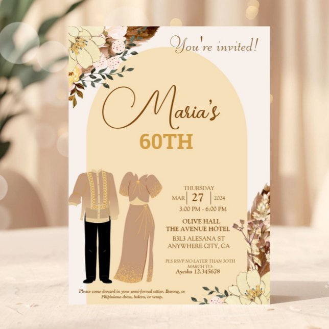 Filipiniana Thème Anniversaire Invitation Filipino (Créateur téléchargé)