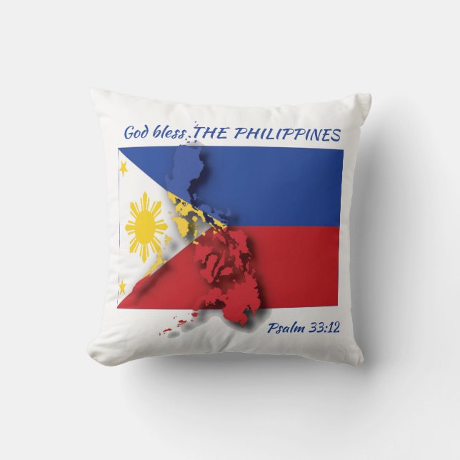 FILIPINO FLAG Philippines Scripting Custom Kissen (Vorderseite)