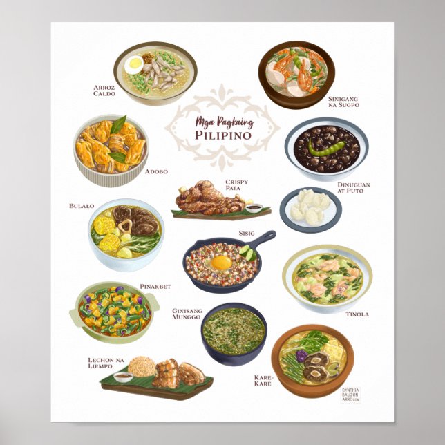 Filipino Food / Dishes / Cusine Poster (Vorne)