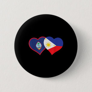 Filipino Guam Heart Pinoy Chamorro Philippines Gua Button