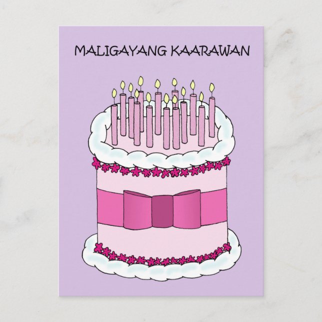 Filipino Happy Birthday Maligayang Kaarawan Postkarte (Vorderseite)