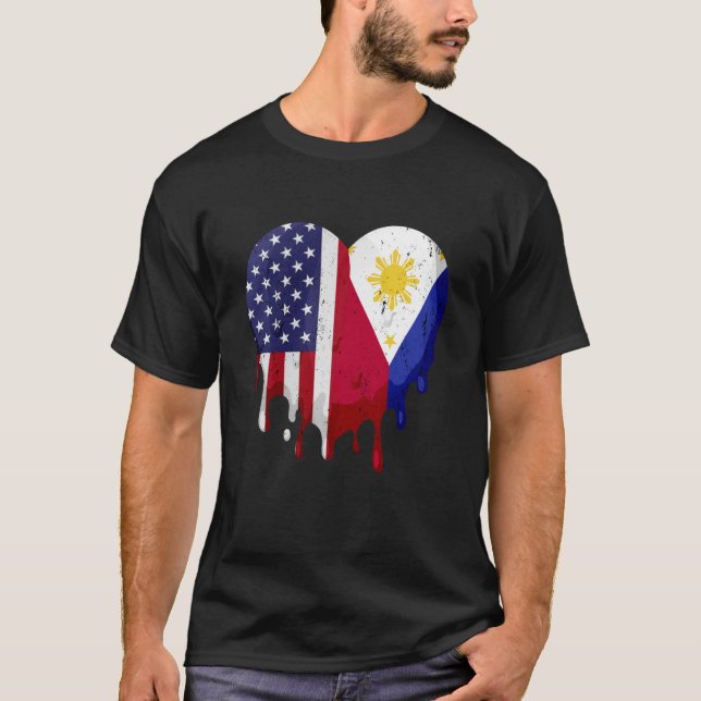 Filipino Heritage Month Philippines Flag T-Shirt (Vorderseite)