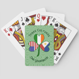 Filipino Irisch Amerikanische Flaggen Shamrock Per Spielkarten