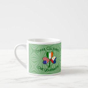 Filipino Irisch USA Kleeblatt-Flagge Personalisier Espressotasse