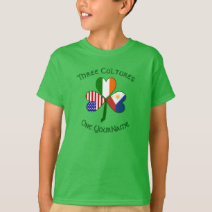 Filipino Irisch USA Shamrock Flag Personalisiert T-Shirt