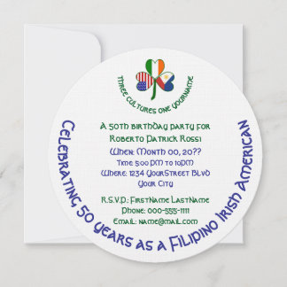 Filipino Irish American Kleeblatt Geburtstag Einladung