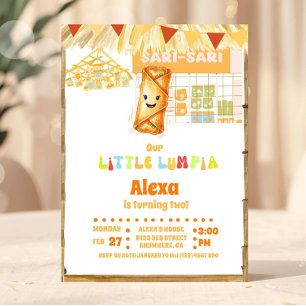 Filipino Little Lumpia Thema Geburtstag Einladung