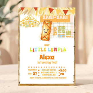 Filipino Little Lumpia Thema Geburtstag Einladung