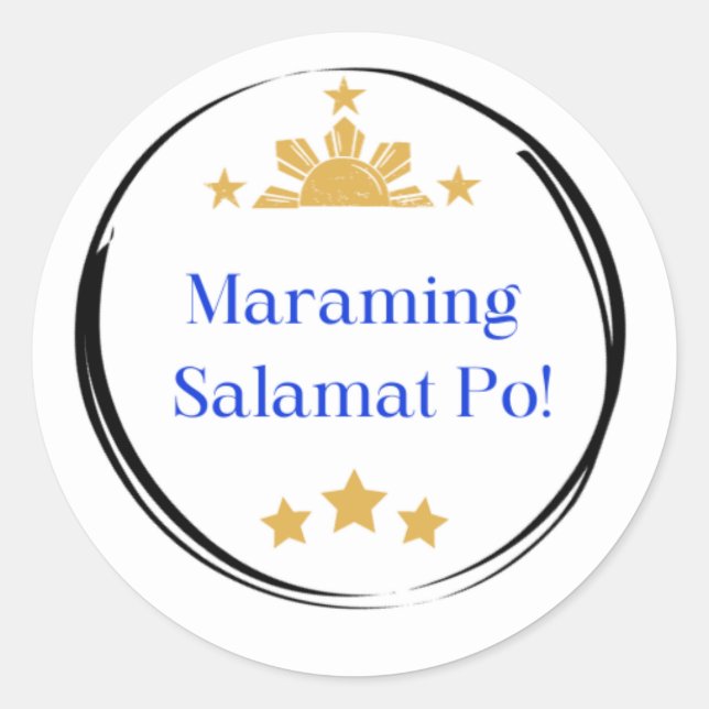 Filipino-Logo Runder Aufkleber (Vorderseite)