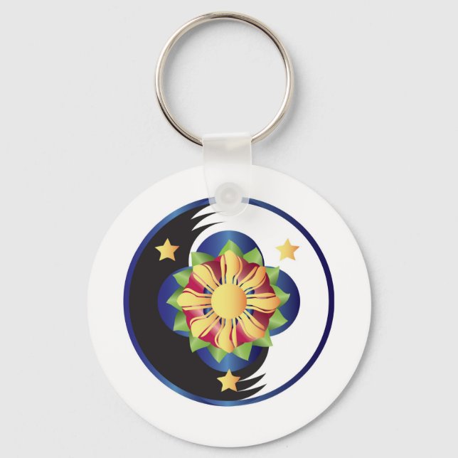 Filipino Lotus Blume Mandala Schlüsselanhänger (Vorderseite)