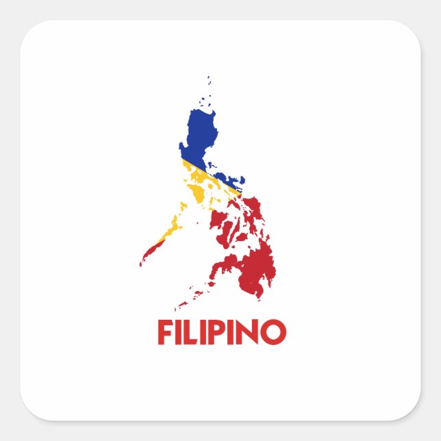 FILIPINO MAP QUADRATISCHER AUFKLEBER (Vorderseite)
