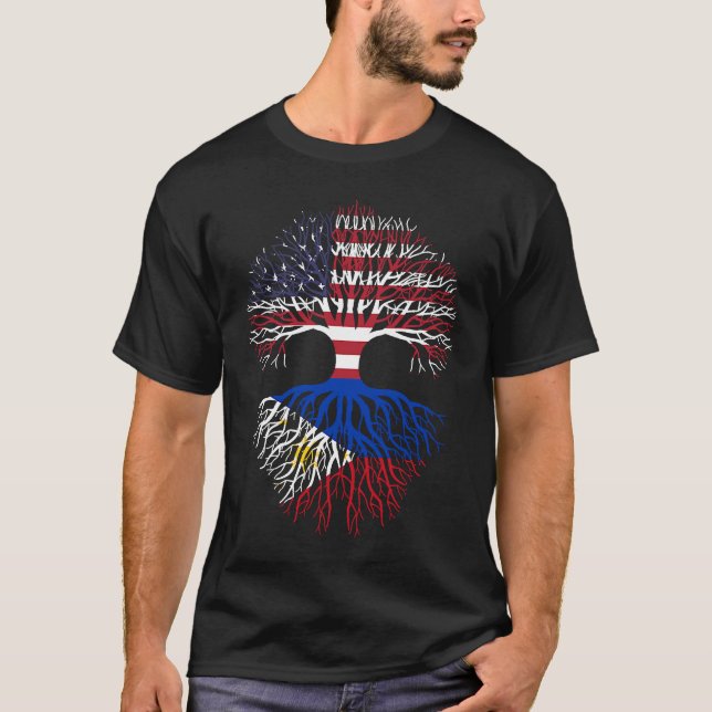 Filipino-Roots-Flagge T-Shirt (Vorderseite)