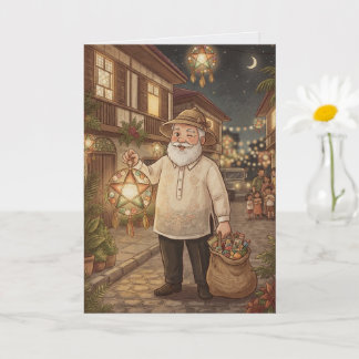 Filipino Santa Barong Vintage Karte
