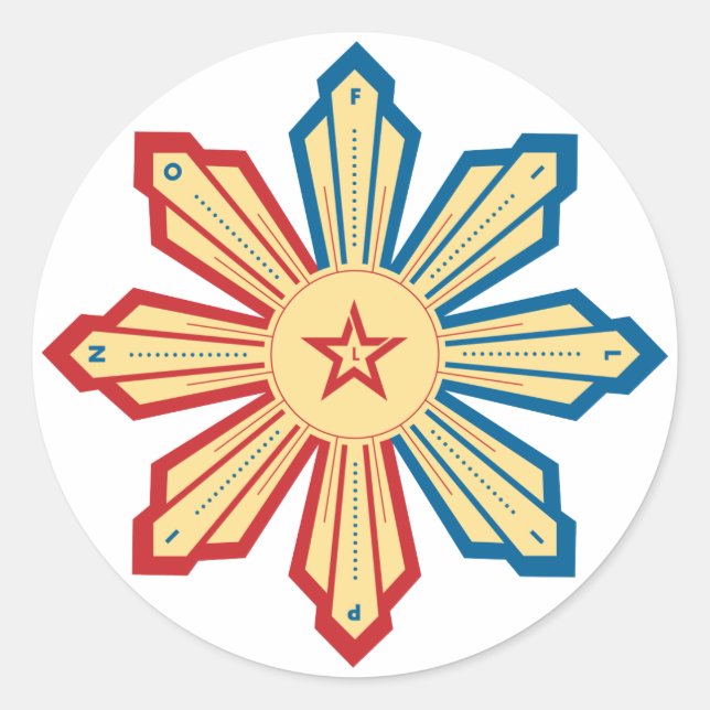 Filipino Sun - LS Runder Aufkleber (Vorderseite)