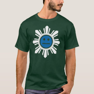 Filipino Sun stellen - Blau und Weiß gegenüber T-Shirt