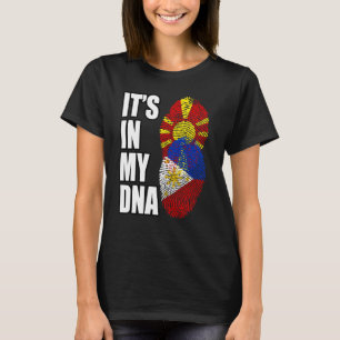 Filipino und mazedonische DNA-Erbe-Flagge mischen T-Shirt