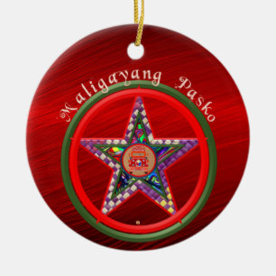Filipino Weihnachtsbad & Jeepney Keramik Ornament