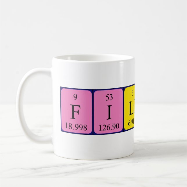 Filippo nom de table périodique mug (Gauche)