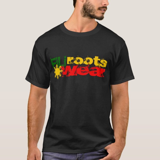filirootswear rasta Schwarzes T-Shirt (Vorderseite)