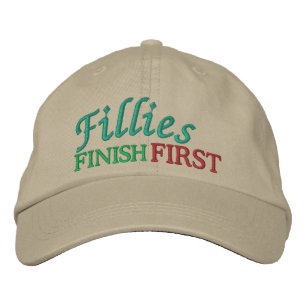 Filish Finish FIRST - Pferderennen durch SRF Bestickte Baseballkappe
