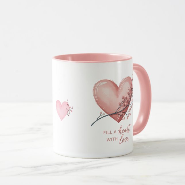 Fill a heart with love  tasse (VorderseiteRechts)