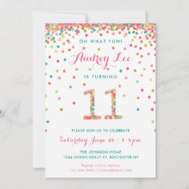 Fille 11e anniversaire Invitation onzième annivers