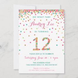 Fille 12e anniversaire Invitation douzième anniver