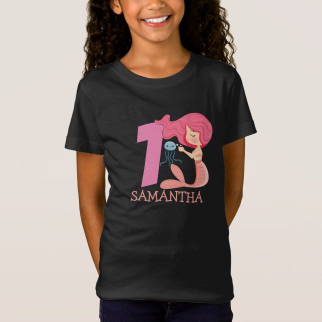 Fille 1er anniversaire mermaid T-shirt (Devant)