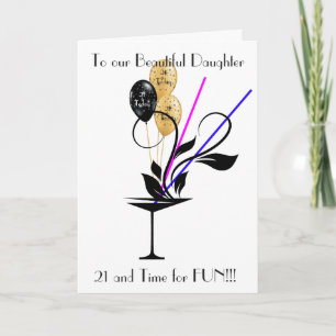 FILLE 21E ANNIVERSAIRE CARTE DE SALUT