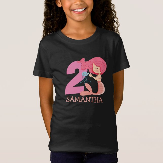Fille 2e anniversaire mermaid T-shirt (Devant)