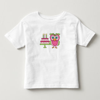 Fille 2T ~ T-shirt Chouette d'anniversaire rose