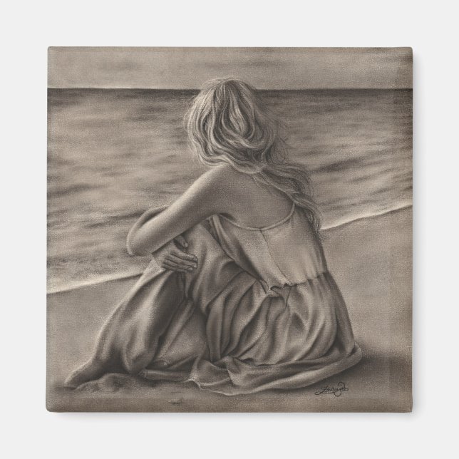 Fille à la plage Magnet (Devant)