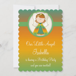 Fille Anniversaire Fête Invitation Angel Design 1