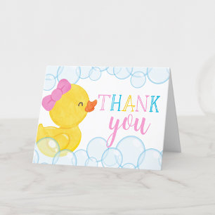 Fille Aquarelle Canard en caoutchouc Plié Carte de