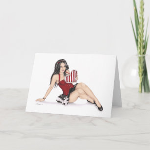 Fille au coeur Valentine Carte de voeux